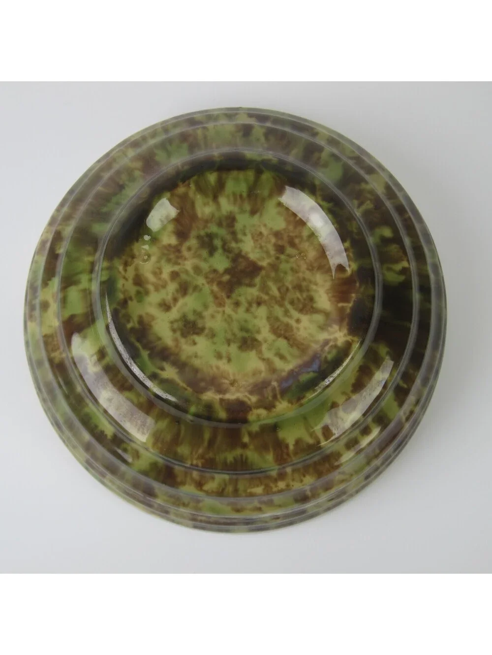 Antique Morton Pottery Woodland Splatterware Ribbed Nesting Bowl 7